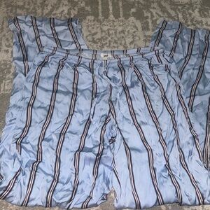 Aerie blue and maroon striped silky pj pants